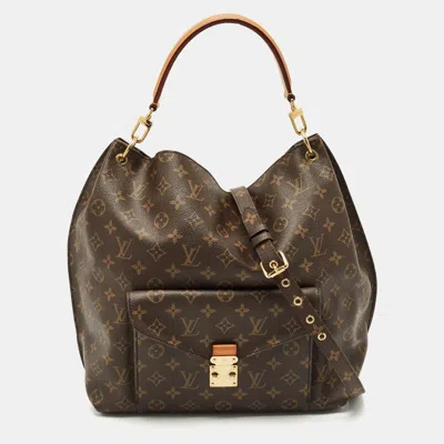 Pre-owned Louis Vuitton Monogram Canvas Metis Bag In Brown