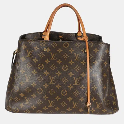 Pre-owned Louis Vuitton Monogram Canvas Montaigne Gm In Brown