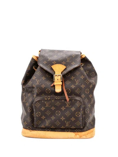 Pre-owned Louis Vuitton Monogram Canvas Montsouris Backpack In Brown