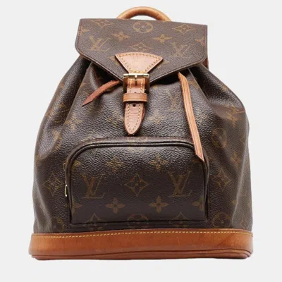 Pre-owned Louis Vuitton Monogram Canvas Montsouris Backpack In Brown