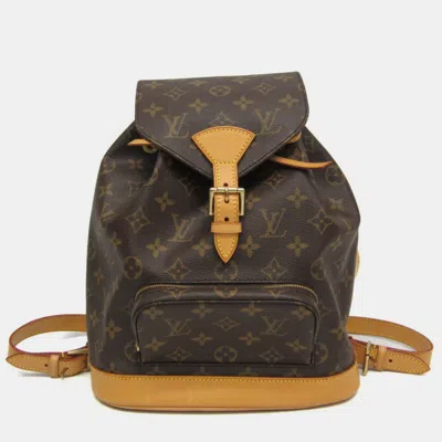 Pre-owned Louis Vuitton Monogram Canvas Montsouris Mm Backpack In Brown