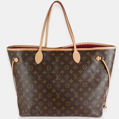 Pre-owned Louis Vuitton Monogram Canvas Neverfull Gm Bag In Brown