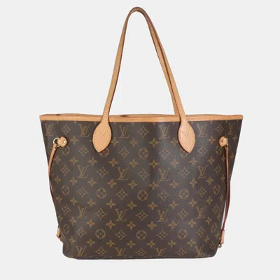 Pre-owned Louis Vuitton Monogram Canvas Neverfull Mm In Brown