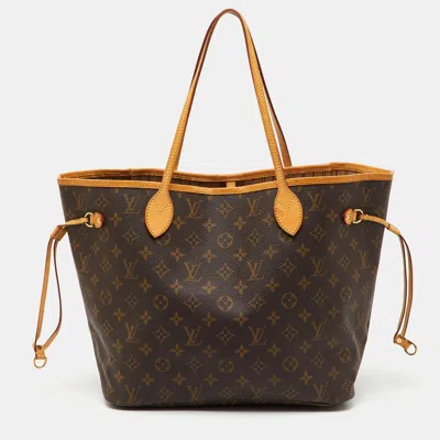 Pre-owned Louis Vuitton Monogram Canvas Neverfull Mm Bag In Brown