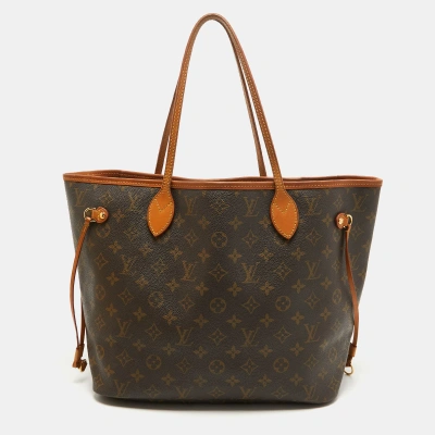 Pre-owned Louis Vuitton Monogram Canvas Neverfull Mm Bag In Brown