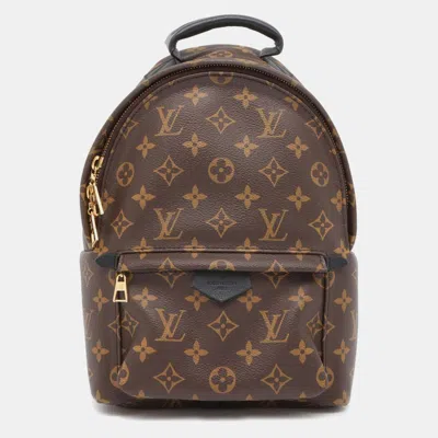 Pre-owned Louis Vuitton Monogram Canvas Palm Springs Pm Backpack In Brown
