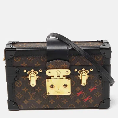 Pre-owned Louis Vuitton Monogram Canvas Petite Malle Bag In Brown