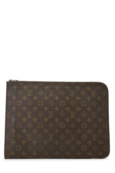 Pre-owned Louis Vuitton Monogram Canvas Poche Documents 