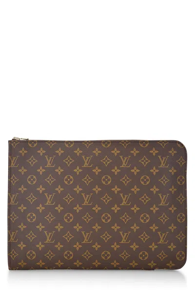 Pre-owned Louis Vuitton Monogram Canvas Poche Documents