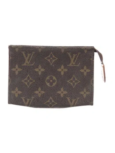 Pre-owned Louis Vuitton Monogram Canvas Poche Toiletry 15 Cosmetic Pouch In Brown