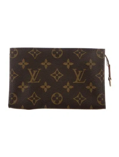 Pre-owned Louis Vuitton Monogram Canvas Poche Toilette 15 Cosmetic Pouch In Brown
