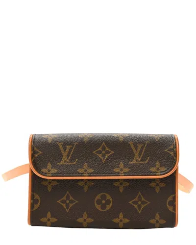 Pre-owned Louis Vuitton Monogram Canvas Pochette Florentine S (authentic ) In Brown