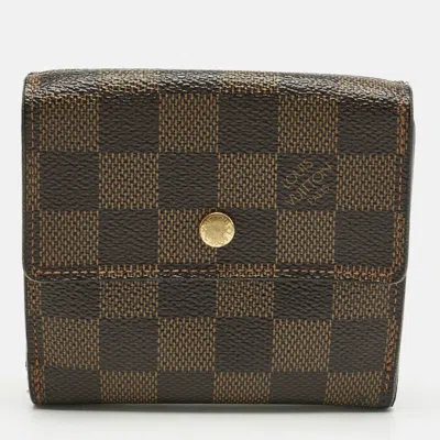 Pre-owned Louis Vuitton Monogram Canvas Porte Monnaie Billets Cartes Wallet In Brown