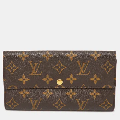 Pre-owned Louis Vuitton Monogram Canvas Sarah Long Wallet