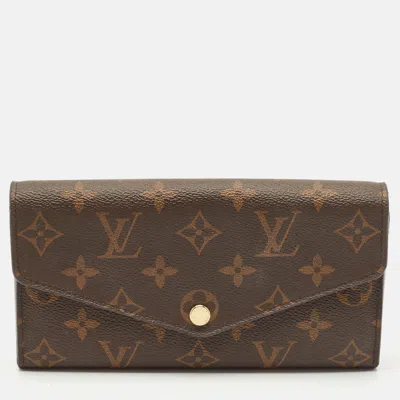 Pre-owned Louis Vuitton Monogram Canvas Sarah Long Wallet