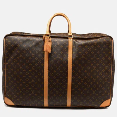 Pre-owned Louis Vuitton Monogram Canvas Sirius Soft 70 Suitcase In Brown