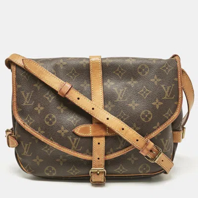 Pre-owned Louis Vuitton Monogram Canvas Sofia Coppola Flore Saumur 30 Bag In Brown