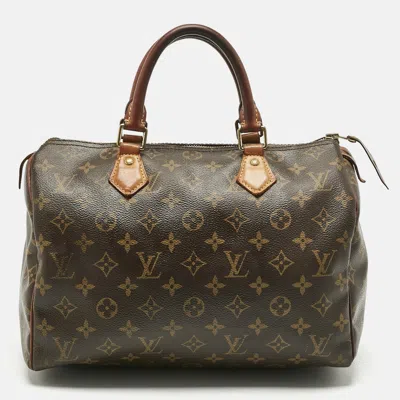 Pre-owned Louis Vuitton Monogram Canvas Speedy 30 Bag In Brown