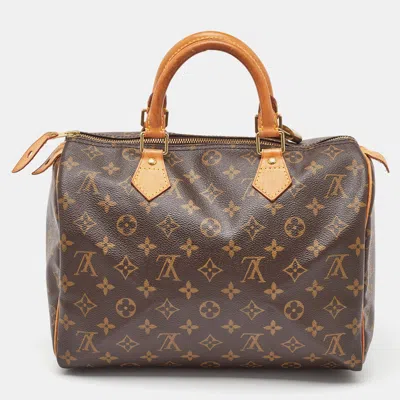 Pre-owned Louis Vuitton Monogram Canvas Speedy 30 Bag In Brown
