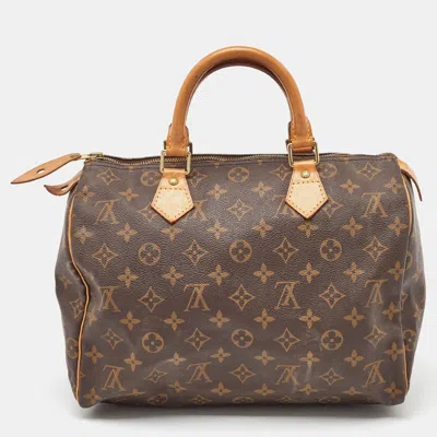 Pre-owned Louis Vuitton Monogram Canvas Speedy 30 Bag In Brown