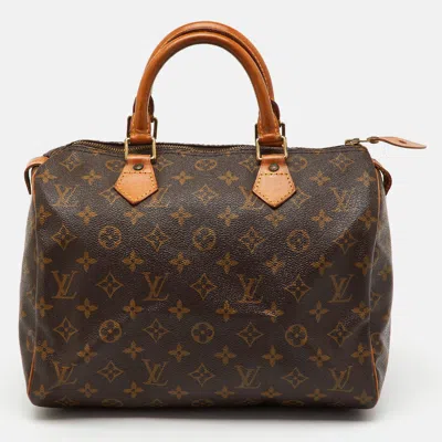 Pre-owned Louis Vuitton Monogram Canvas Speedy 30 Bag In Brown