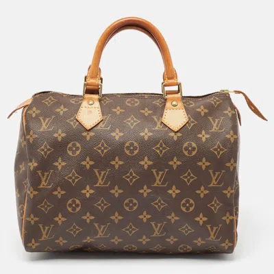 Pre-owned Louis Vuitton Monogram Canvas Speedy 30 Bag In Brown