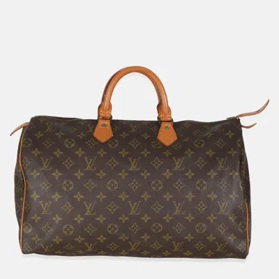 Pre-owned Louis Vuitton Monogram Canvas Speedy 40 In Brown