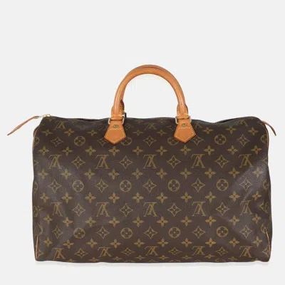 Pre-owned Louis Vuitton Monogram Canvas Speedy 40 In Brown