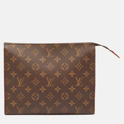 Pre-owned Louis Vuitton Monogram Canvas Toilet Pouch In Brown