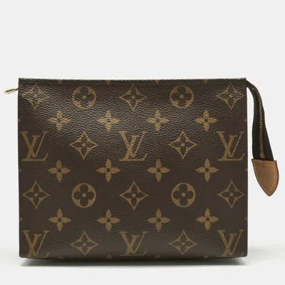 Pre-owned Louis Vuitton Monogram Canvas Toiletry 19 Pouch In Brown
