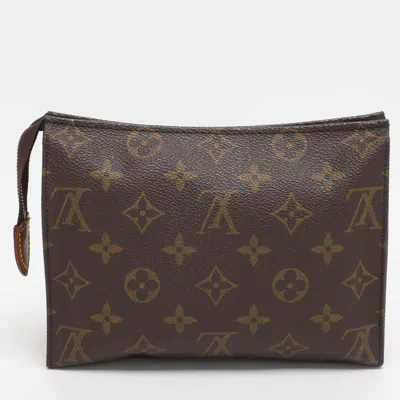 Pre-owned Louis Vuitton Monogram Canvas Toiletry 19 Pouch In Brown