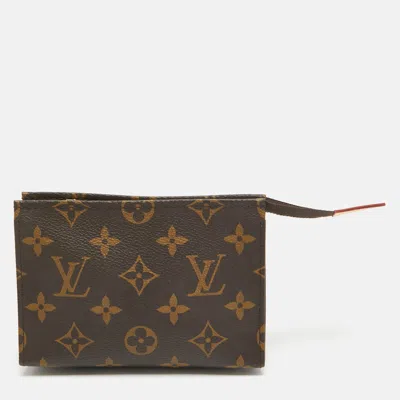 Pre-owned Louis Vuitton Monogram Canvas Toiletry Pouch 15 In Brown