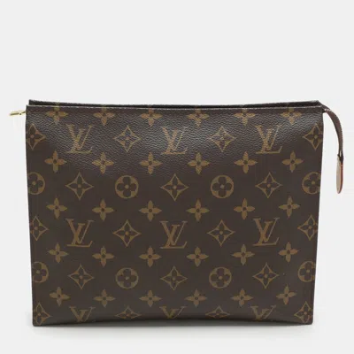 Pre-owned Louis Vuitton Monogram Canvas Toiletry Pouch 26 In Brown