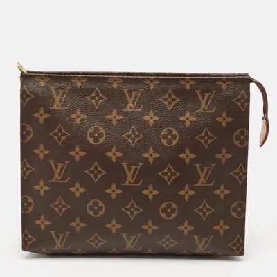 Pre-owned Louis Vuitton Monogram Canvas Toiletry Pouch In Brown