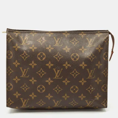 Pre-owned Louis Vuitton Monogram Canvas Toiletry Pouch In Brown