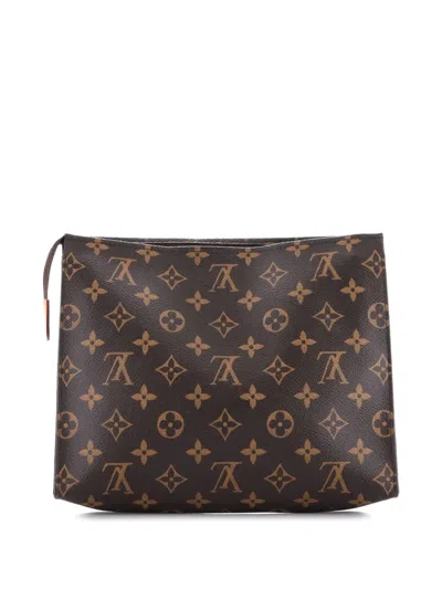 Pre-owned Louis Vuitton Monogram Canvas Toiletry Pouch In Brown