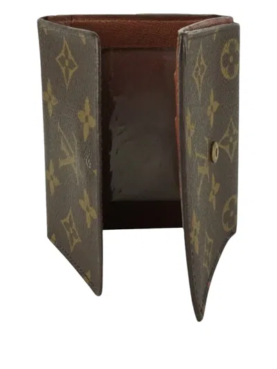 Pre-owned Louis Vuitton Monogram-canvas Trifold Wallet In Brown