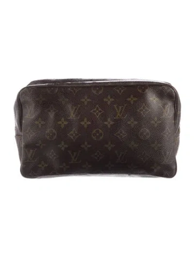 Pre-owned Louis Vuitton Monogram Canvas Trousse Toilette 23 Cosmetic Bag In Brown