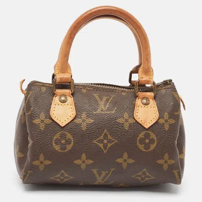 Pre-owned Louis Vuitton Monogram Canvas Vintage Speedy Bag In Brown