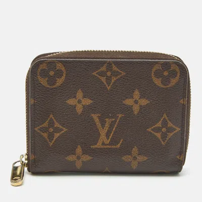 Pre-owned Louis Vuitton Monogram Canvas Zippy Coin Purse In Brown