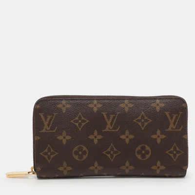 Pre-owned Louis Vuitton Monogram Canvas Zippy Continental Wallet In Brown