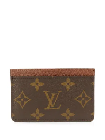 Pre-owned Louis Vuitton Monogram Card Case In Brown