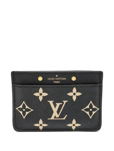 Pre-owned Louis Vuitton Monogram Card Holder In Black