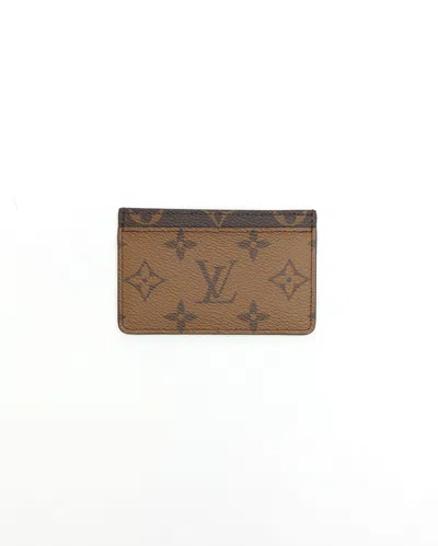 Pre-owned Louis Vuitton Monogram Card Holder In Brown