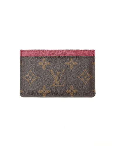 Pre-owned Louis Vuitton Monogram Card Holder In Brown
