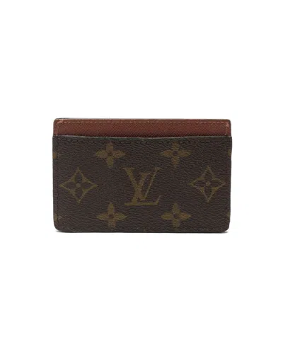 Pre-owned Louis Vuitton Monogram Card Holder In Brown