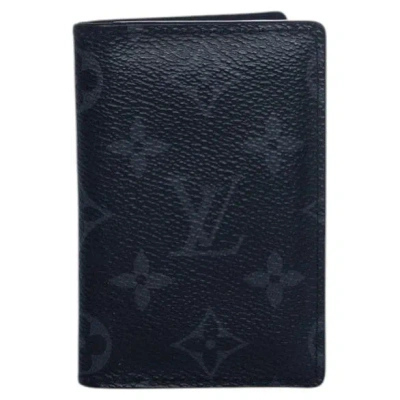 Pre-owned Louis Vuitton , Monogram Card Holder In Canvas In Black