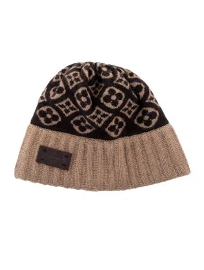 Pre-owned Louis Vuitton Monogram Cashmere Beanie In Brown