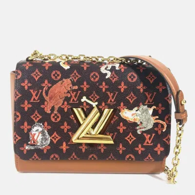 Pre-owned Louis Vuitton Monogram Catgram Cat Sack Twist Mm Bag Chain Crossbody Canvas Brown