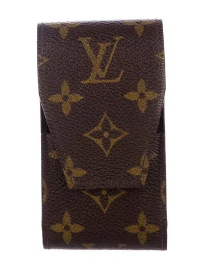 Pre-owned Louis Vuitton Monogram Cell Phone Case In Brown